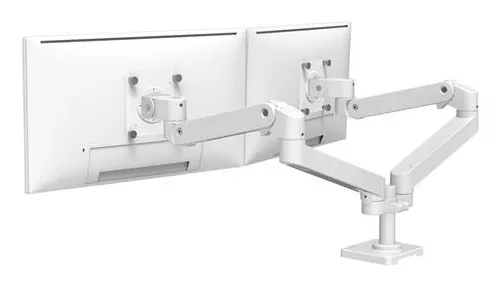 LX Pro - Monteringssats (dubbel arm) - för 2 LCD-bildskärmar - sida-vid-sida - aluminium - vit - skärmstorlek: upp till 27 tum - disk-monteringsbar