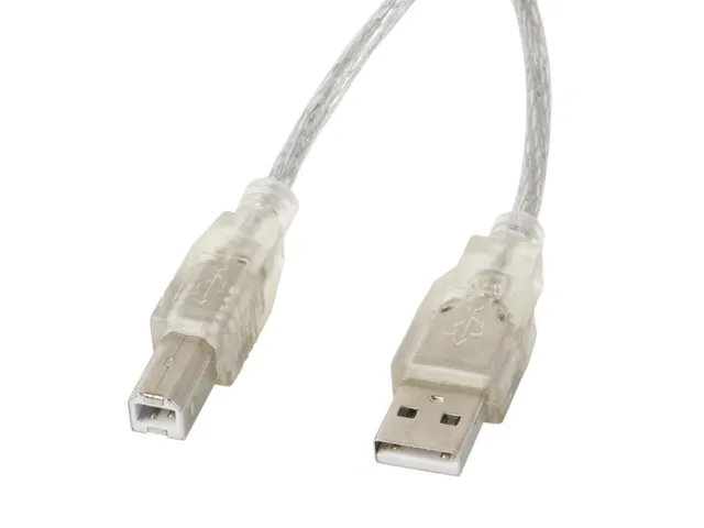 USB-A till USB-B 2.0 Kabel Transparent (3 Meter)
