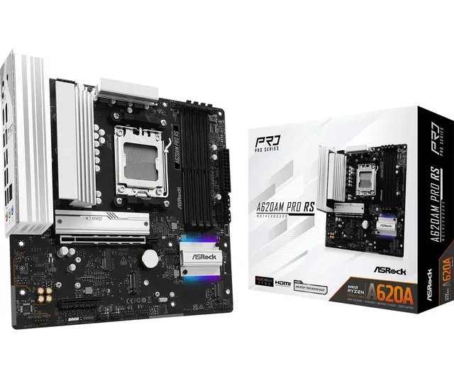 A620AM Pro RS Moderkort - AMD A620A - AMD AM5 - DDR5 RAM - Micro-ATX