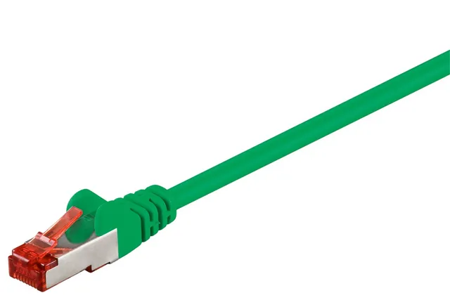 Patchkabel CAT 6, S/FTP (PiMF), grön, 10 m kopparklädd aluminiumtråd (CCA)