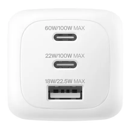 Väggladdare GaN USB-C 100W PD med resepluggar