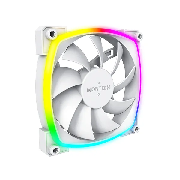 AX120 PWM WH - Chassi fläkt - 120mm - Vit med RGB LED - 27 dBA