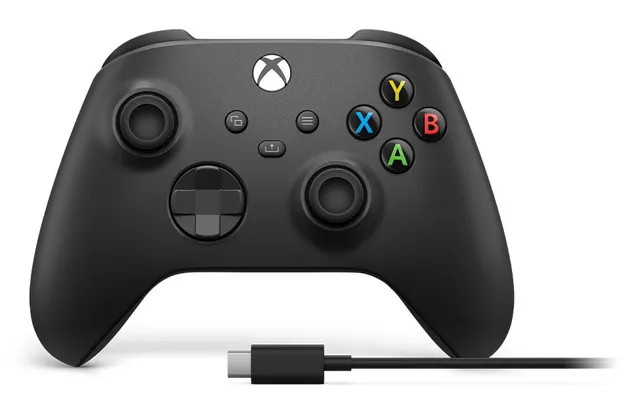 Xbox - Carbon Black + USB-C Cable - Wireless Controller - Microsoft Xbox Series X
