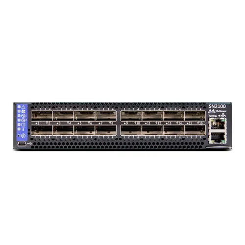 Spectrum SN2100 - Switch - L3 - Administrerad - 16 x 100 Gigabit QSFP28 - bakre till främre luftflödet - rackmonterbar - AC