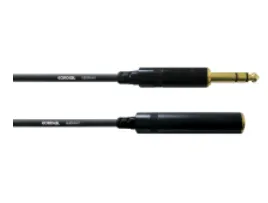 CFM 7.5 VK, 6.35mm, hane, 6.35mm, hona, 7.5 m, svart