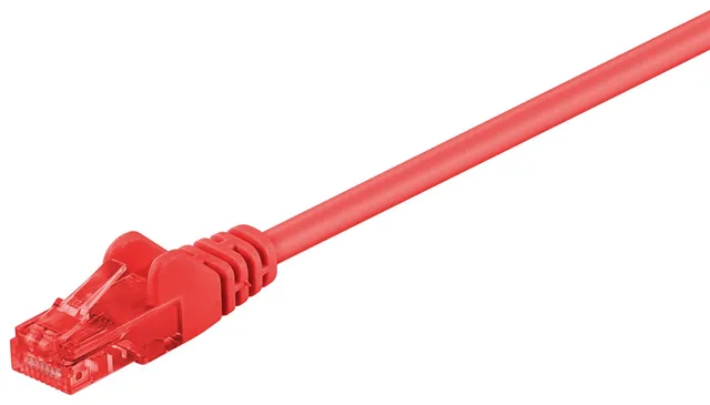 CAT 6 patchkabel, U/UTP, röd kopparklädd aluminiumtråd (CCA), 10 m
