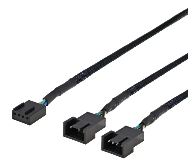 Splitter för PWM-fläktar - 4-stift till 2st 4-stift hona - Svart