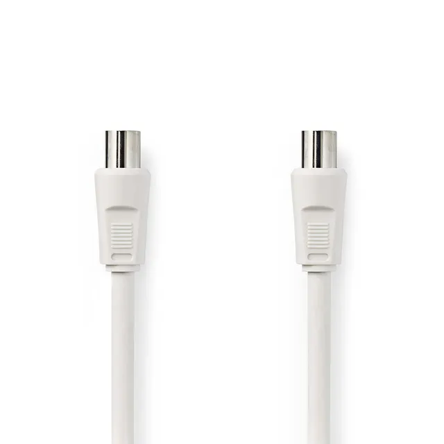 Koaxialkabel | IEC (Koax) Hane | IEC (Koax) Hona | Nickelplaterad | 90 dB | 75 Ohm | Dubbelskärmad | 10.0 m | Rund | PVC | Vit | Kuvert