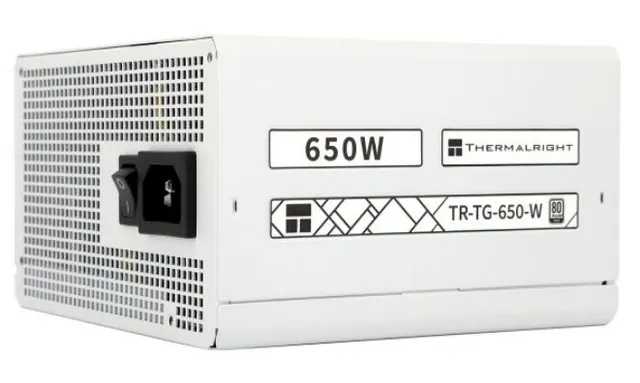 TG (Modular) Vit - Strömförsörjning - 650 Watt - 120 mm - ATX 3.0 - 80 Plus Gold certificate