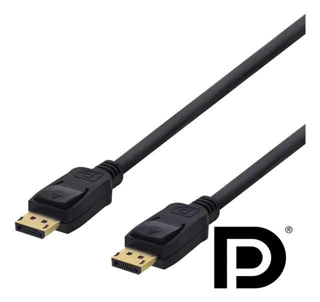 DisplayPort-kabel, 1m, 4K UHD, DP 1.2, svart