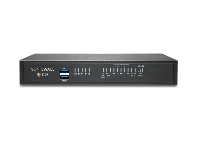 SonicWall TZ570P - Säkerhetsfunktion - 1GbE, 5GbE - ej återförs - skrivbord