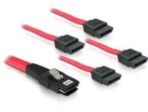 SAS-kabel SFF8087 till 4xSATA 7-pin, 1 m (83074)