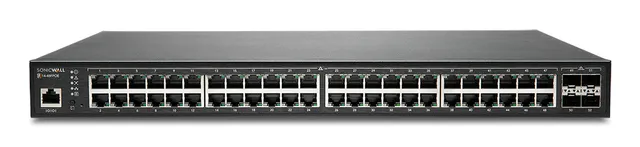 SonicWall Switch SWS14-48FPOE - Switch - Administrerad - 48 x 10/100/1000 (PoE+) + 4 x 10 Gigabit SFP+ - rackmonterbar - PoE+ (740 W) - med 1 års stöd