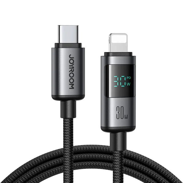 S-A16 Pro Prism Series 30W USB-C - Lightning Cable with Display 1.2m - Black