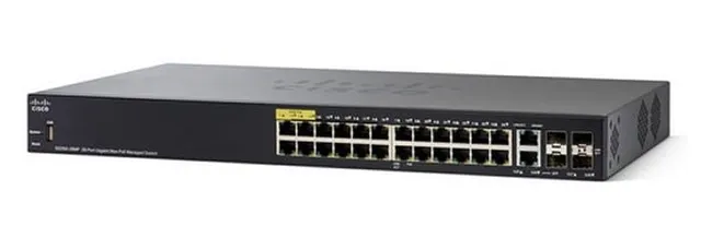 Small Business SG350-28P - Switch - L3 - Administrerad - 24 x 10/100/1000 (PoE+) + 2 x Gigabit SFP + 2 x kombinations-Gigabit SFP - rackmonterba
