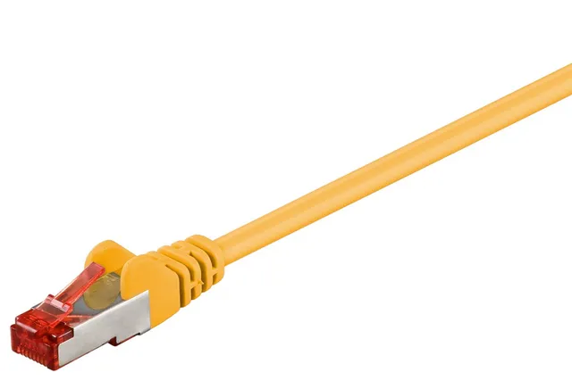 Patchkabel CAT 6, S/FTP (PiMF), gul, 3 m kopparledare (CU), halogenfri kabelhölje (LSZH)