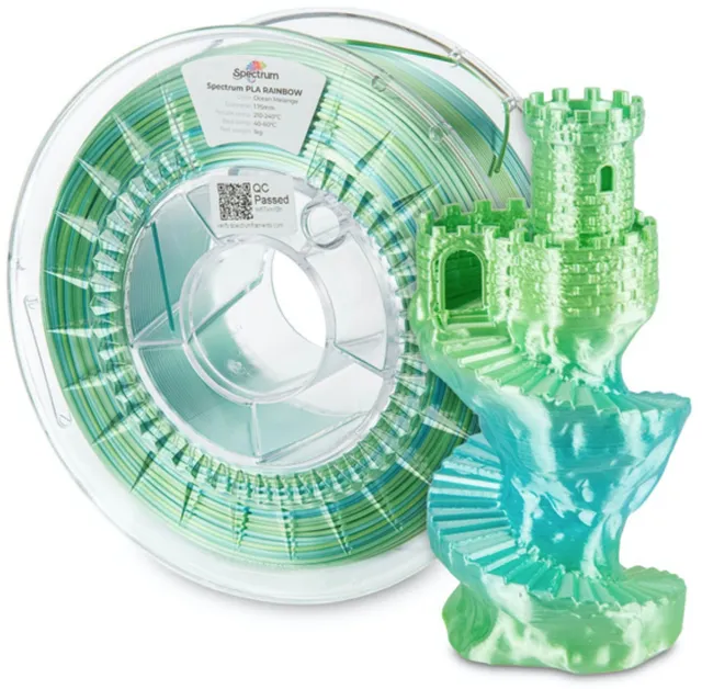 3D Filament / PLA SILK Rainbow / Ocean Melange / ⌀ 1.75 mm / 1 kg