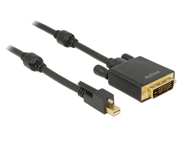 Cable mini DisplayPort 1.2 w/ screw>DVI male 4K Active 2m