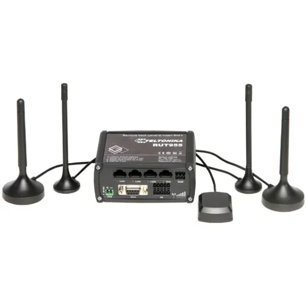 RUT955 - wireless router - Wwan - 802.11b/g/n - DIN rail mountable surface-mountable - Wireless router LTE
