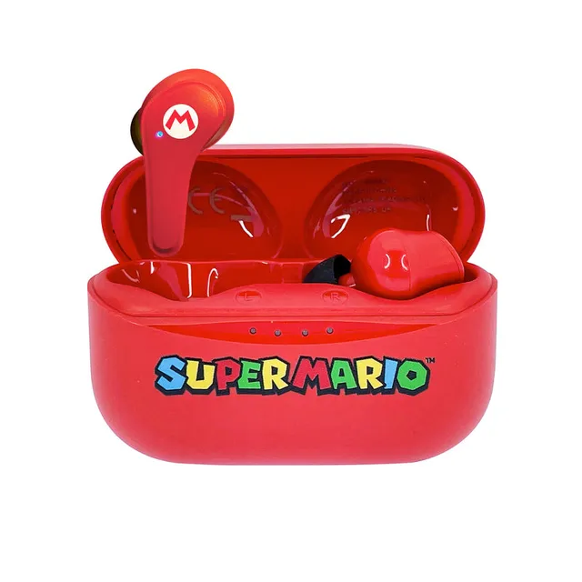 OTL Super Mario - True wireless-hörlurar med mikrofon - inuti örat - Bluetooth - röd