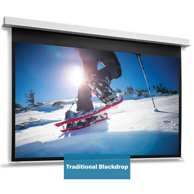 DescenderPro - Projektorduk - takmontering - motoriserad - 230 V - 123.23" (313 cm) - 4:3 - Matte White - RAL 9016