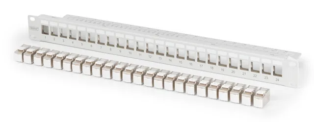 Digitus Patch-panel - modulär - rackmontering - CAT 6a - RJ-45 X 24 - ljusgrå, RAL7035 - 1U - 19