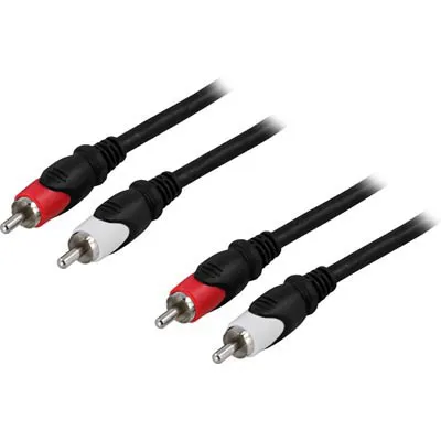 Ljudkabel - 2st RCA ha-ha - 0,5m - Svart