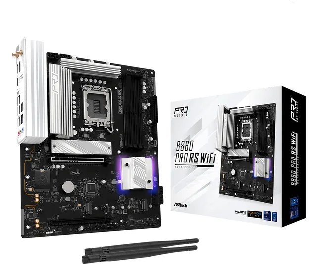 B860 Pro RS WiFi Moderkort - Intel B860 - Intel LGA1851 - DDR5 RAM - ATX