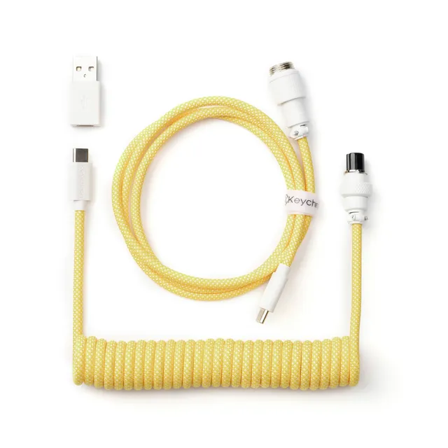 Custom Coiled Aviator Kabel USB-C - Gul