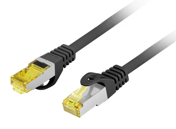CAT.6A S/FTP LSZH CU - Halogenfri Nätverkskabel - Svart - 1 Meter