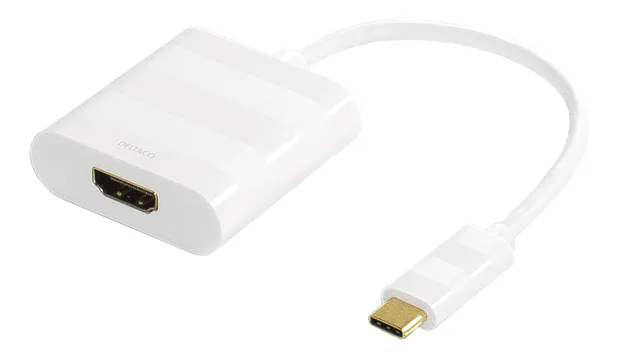 USB 3.1 till HDMI adapter, Typ C ha - HDMI ho, 4K, UHD, vit
