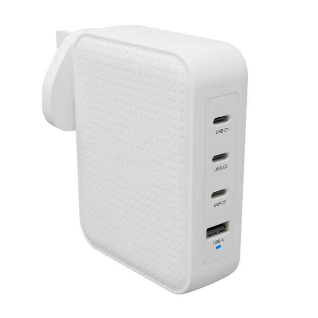 HyperJuice - Strömadapter - 145 watt - utgångskontakter: 4 - vit