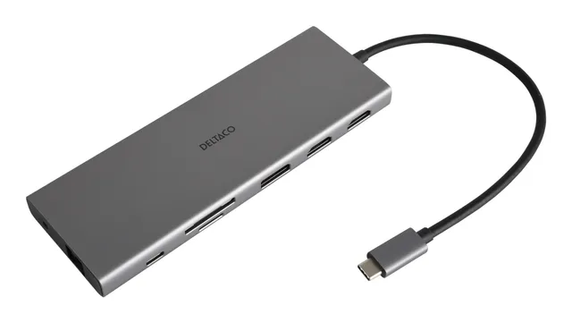USB-C Dockningsstation med 12 Portar - Grå