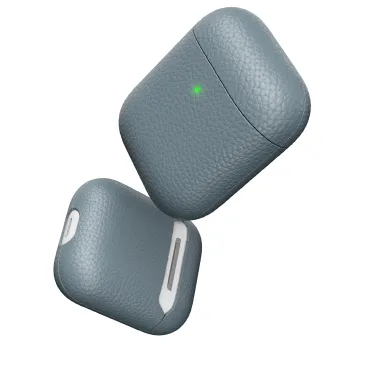 PodSkinz Artisan Series Leather Case - Handcrafted Leather Case for your Airpods - Slate