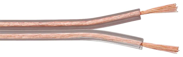 Högtalarkabel transparent CCA 10 m rulle, tvärsnitt 2 x 4,0 mm²