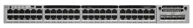 Catalyst 3850-48F-S - Switch - L3 - Administrerad - 48 x 10/100/1000 (PoE+) - skrivbordsmodell, rackmonterbar - PoE+ (800 W) - återanvänd