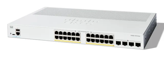 Catalyst 1200-24P-4X - Switch - L3 - smart - 24 x 10/100/1000 (PoE+) + 4 x 10Gb Ethernet SFP+ - rackmonterbar - PoE+ (195 W) - återanvänd
