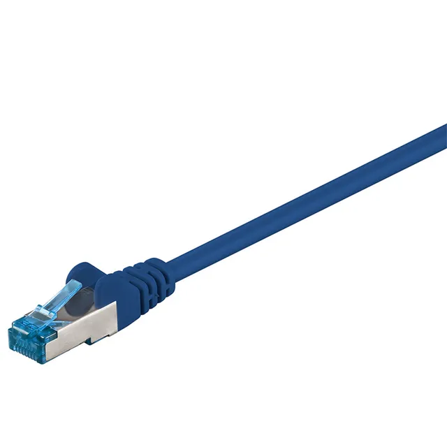 Patchkabel CAT 6A, S/FTP (PiMF), blå, 20 m opparledare (CU), halogenfri kabelhölje (LSZH)