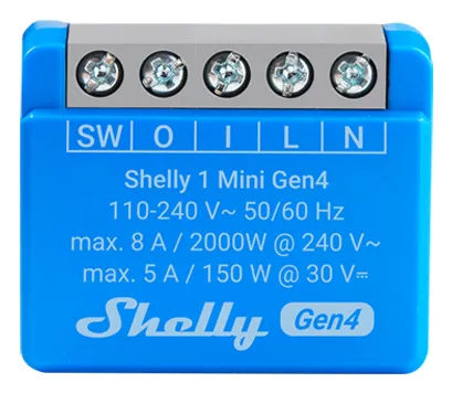 1 Mini Gen4 smart switch för belysning och apparater upp till 8A