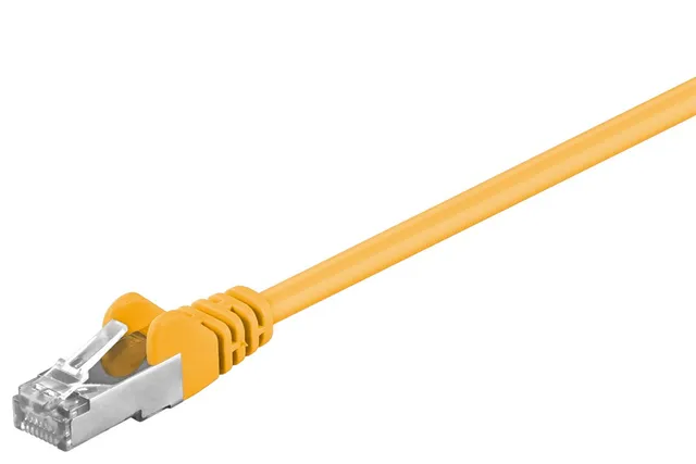 Patchkabel CAT 5e, F/UTP, gul, 10 m kopparklädd aluminiumtråd (CCA)