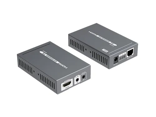 Förstärkare över Ethernet, 70m, PoE, HDBase T, svart
