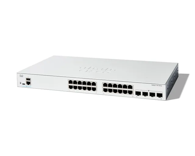 Catalyst 1300-24T-4G - Switch - L3 - Administrerad - 24 x 10/100/1000Base-T + 4 x Gigabit SFP - rackmonterbar - återanvänd