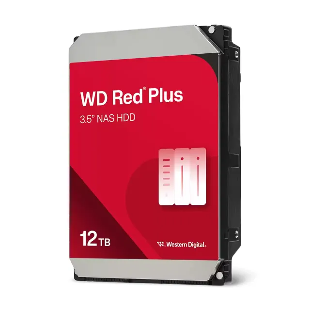 WD Red Plus WD120EFGX - Hårddisk - 12 TB - inbyggd - 3.5" - SATA 6Gb/s - 7200 rpm - buffert: 512 MB
