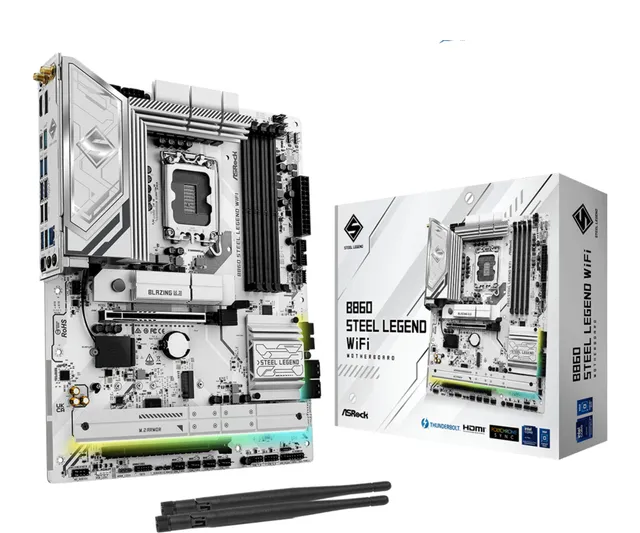 B860 Steel Legend WiFi Moderkort - Intel B860 - Intel LGA1851 - DDR5 RAM - ATX