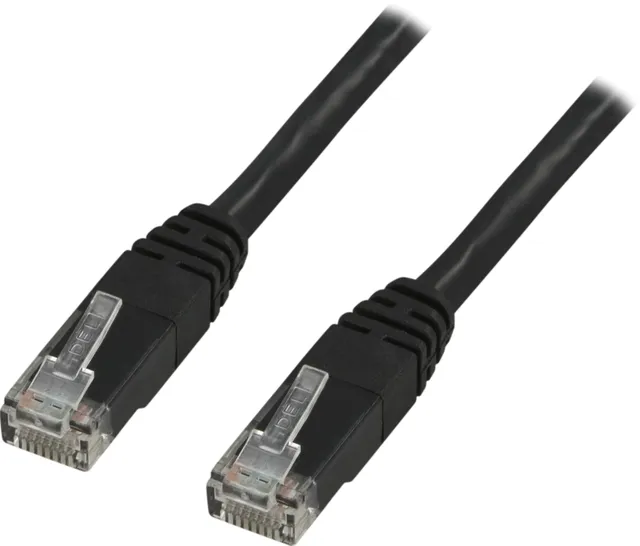 UTP Cat5e patchkabel 0.5m, svart