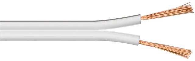 Högtalarkabel vit CCA 10 m rulle, tvärsnitt 2 x 2,5 mm²