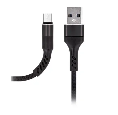 microUSB-Kabel (2A) Fast Charge, Svart