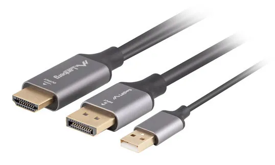 HDMI till DisplayPort Kabel 4K Svart - 1.8m