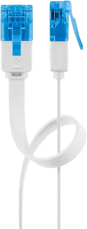 CAT 6A platt patchkabel, U/UTP, vit kopparledare (CU), 20 m
