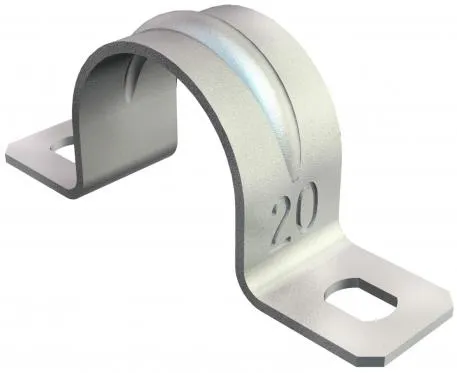 Kabelklämmor Ø19 mm, 2 flikar, skruvhål 4,5×6 mm, elförzinkade (100 st.)